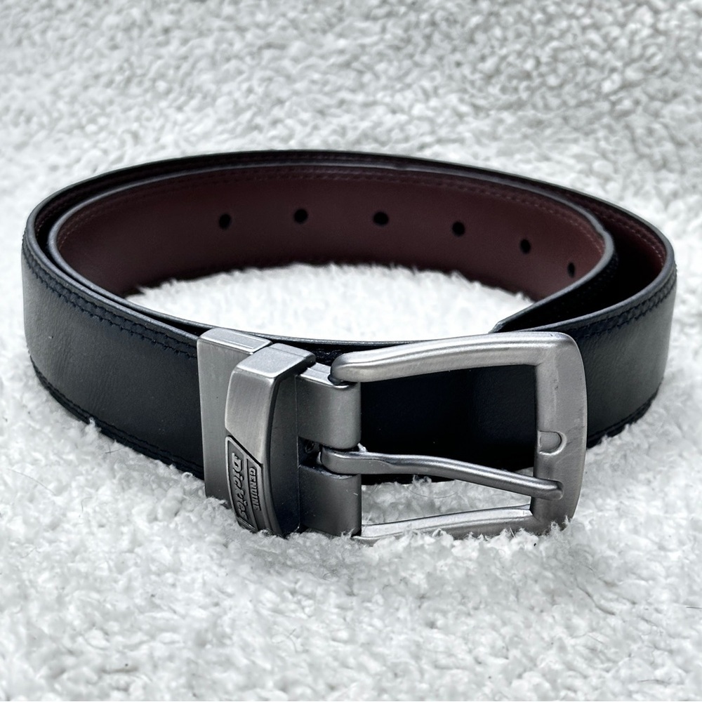 Dickies‎ Mens Belt Reversible Brown Black Leather Size 32 Made in Guatemala NWOT
